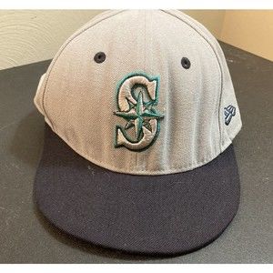Seattle Mariners New Era 59fifty Fitted Ball Cap 7 1/8 Gray Baseball MLB Genuine
